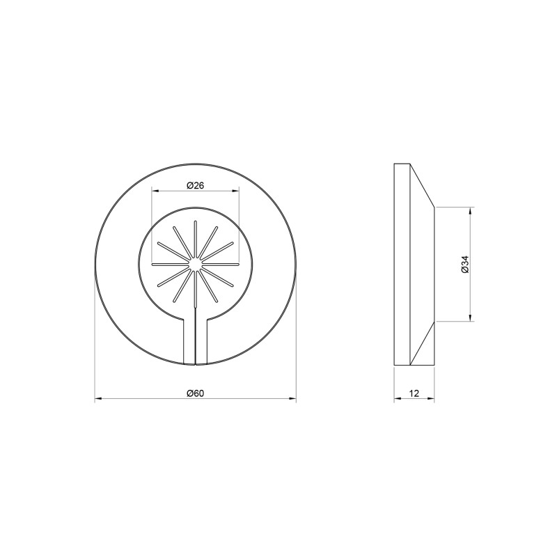 Розетка декоративна Icma пластмасова №108 (82108AC20)