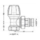 Кран радіаторний Icma №803+940 кутовий 3/4