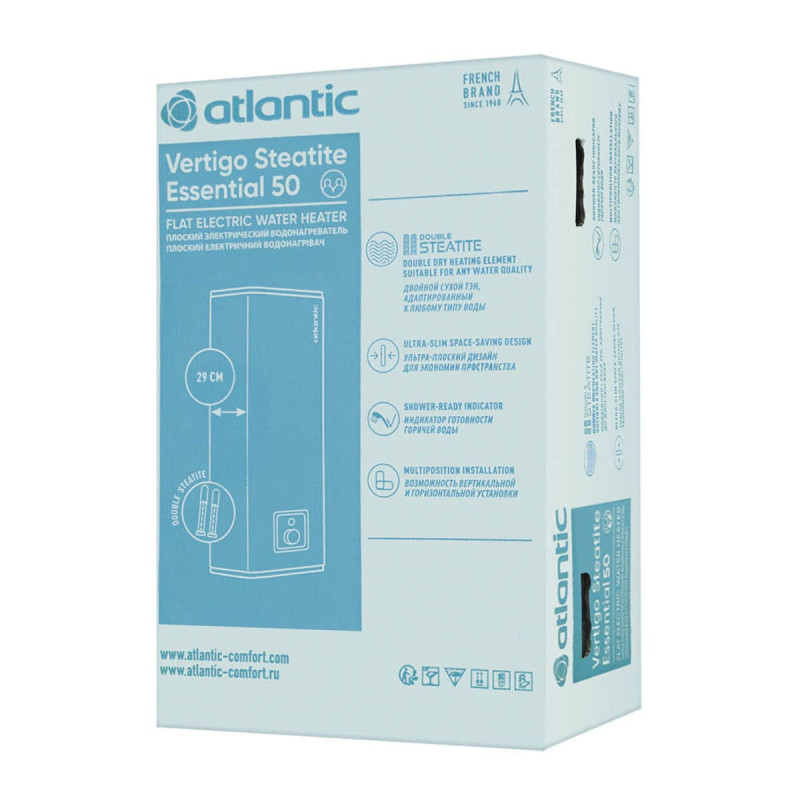 Водонагрівач побутовий електричний Atlantic Vertigo Steatite Essential 50 MP-040 2F 220E-S (1500W) (831205)
