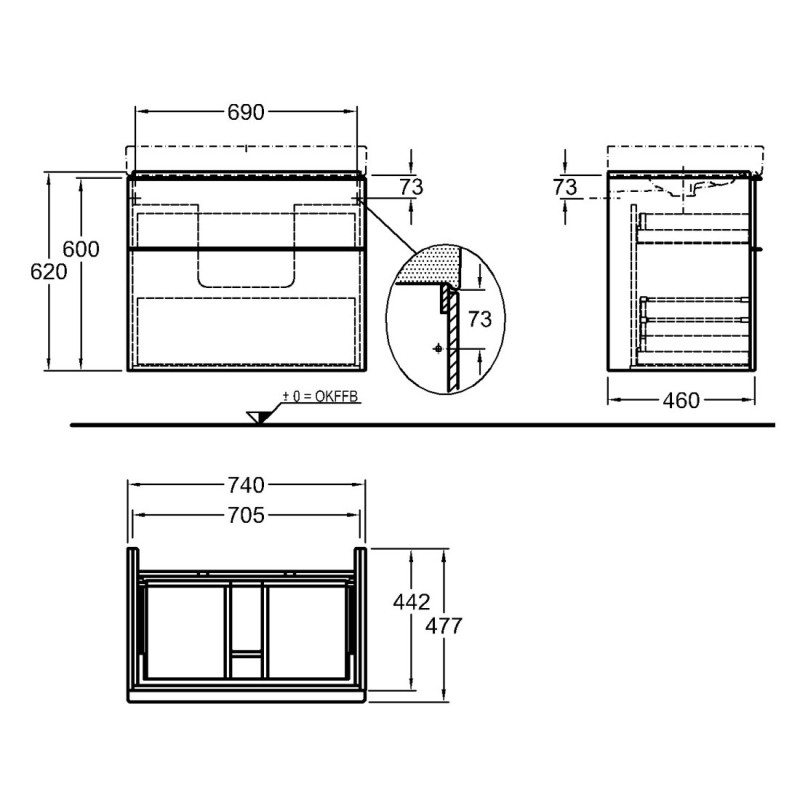 Geberit Тумба для ванної кімнати ICON 840375000, білий, (840375000)