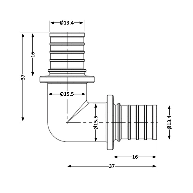 Кут натяжний Icma №1035 d16х2,2 851035BO05 SD00053878
