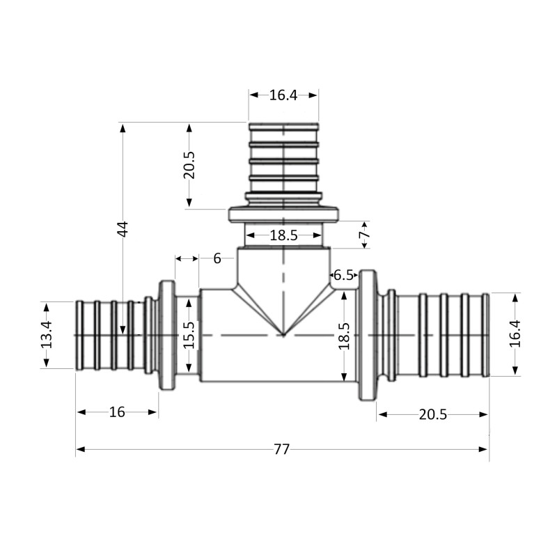 Трійник натяжний Icma №1039 d20х20х16 851039GWGWBO05 SD00053899