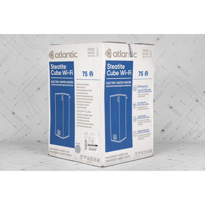 Atlantic Бойлер Steatite Cube WI-FI ES-VM 75 S4 C2 WD (2400W) silver 75 літрів (851340)