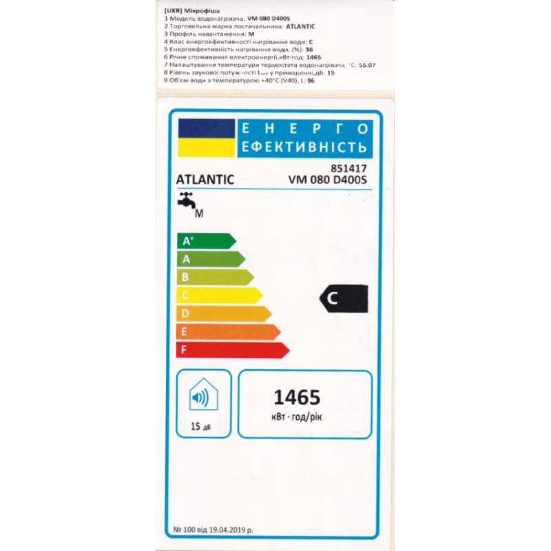 Бойлер Atlantic Opro Profi VM 080 D400S (1500W) (851417)