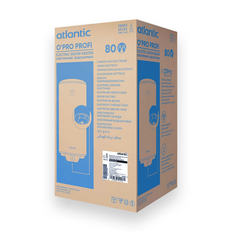 Atlantic Водонагрівач (бойлер) електричний Opro Profi VM 080 D400S (1500W) 80 літрів (851417)