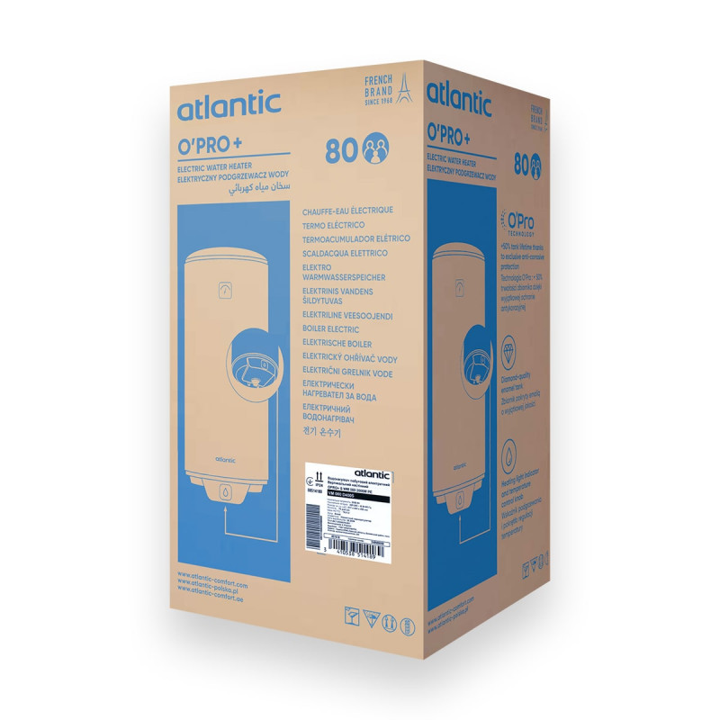 Atlantic Водонагрівач (бойлер) електричний Opro+ VM 080 D400S (2000W) 80 літрів (851418)