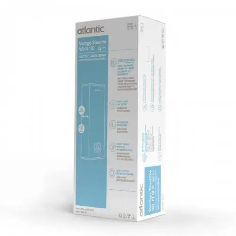Бойлер Atlantic Vertigo Steatite WI-FI 120, 2,25 кВт, побутовий ES-MP1002F250 white (864052)