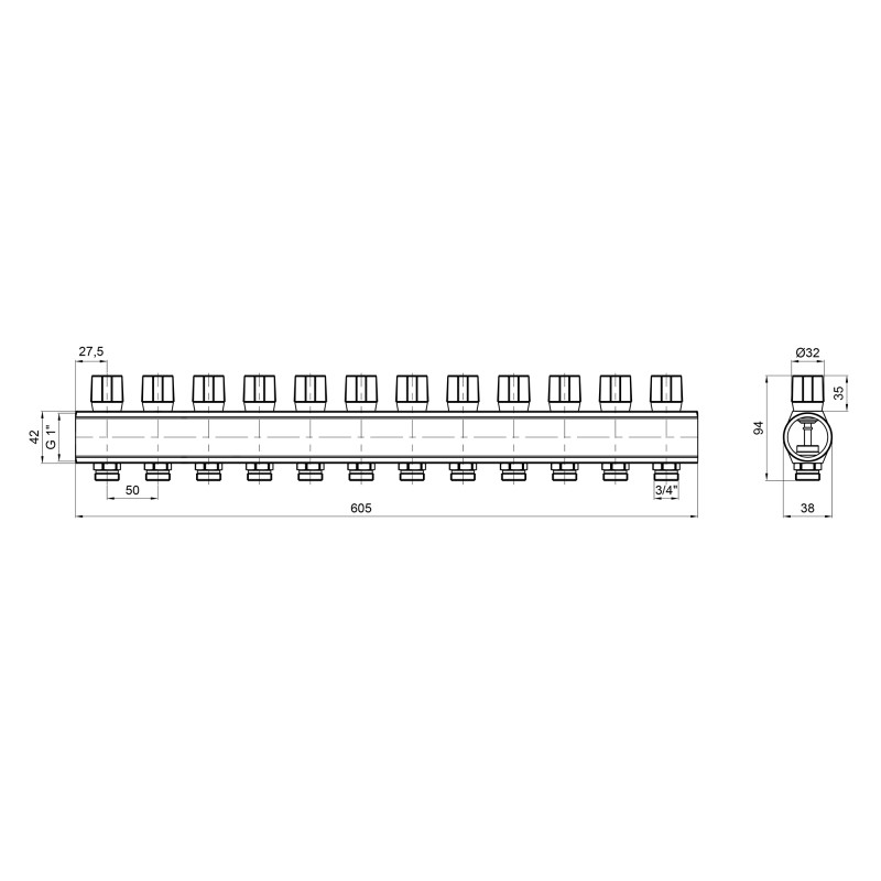 Icma Колектор з регулювальними вентилями 1