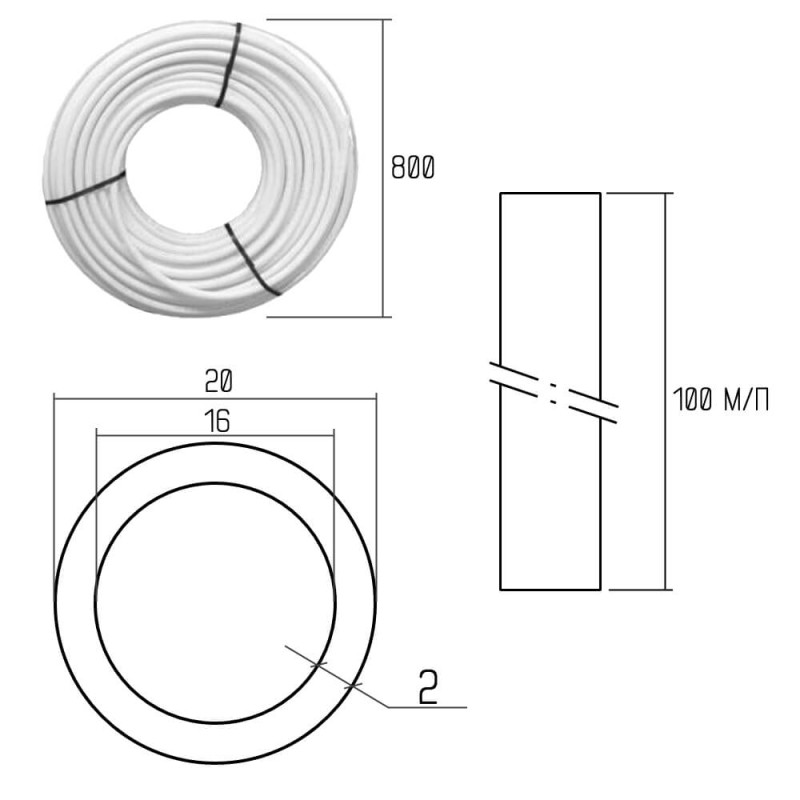 Icma Труба PE-AL-PERT 20х2 мм, 100 м №P199 (88P197BQ10099)