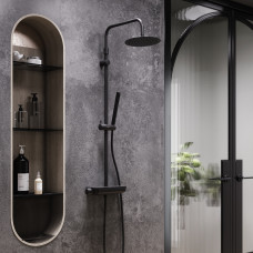 Душова система з душовим ТМС змішувачем полицею, чорний Damixa Scandinavian Pure 936750300