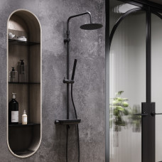 Душова система з душовим ТМС змішувачем полицею, чорний Damixa Scandinavian Pure 936760300