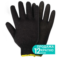 Grad Рукавички трикотажні без точкового ПВХ покриття р10 Лайт (чорні) (9441785) (12 пара)