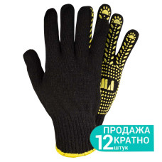 SIGMA Рукавички трикотажні з крапковим ПВХ покриттям р10 Універсал (чорні) (9442651) (12 пара)