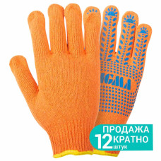 SIGMA Рукавички трикотажні з крапковим ПВХ покриттям р10 Універсал (помаранчеві) (9442671) (12 пара)