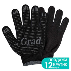 Grad Рукавички трикотажні з ПВХ крапкою р10 Лайт (чорні) (9442755) (12 пара)