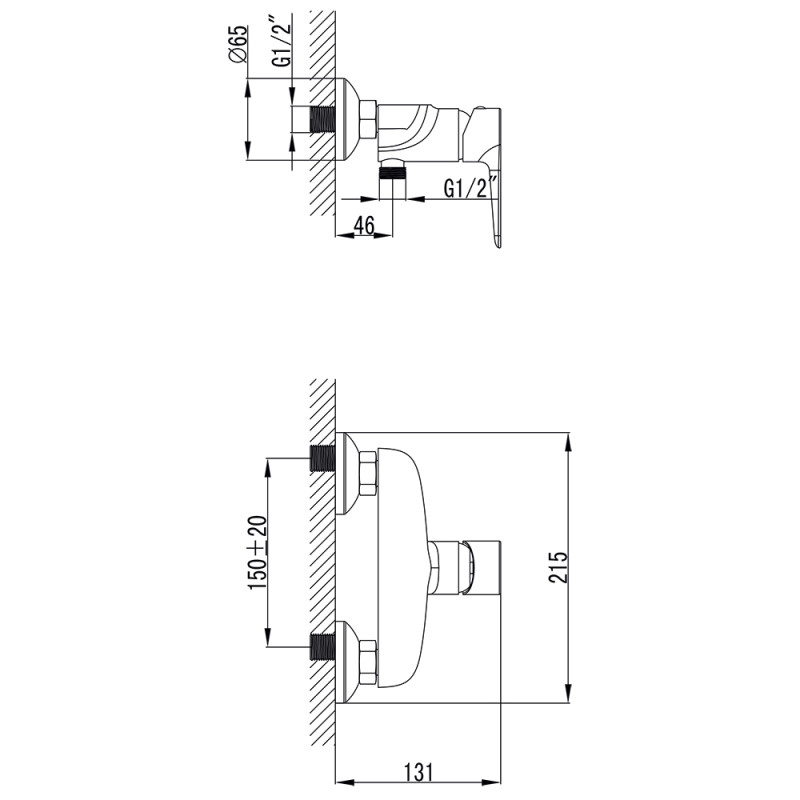 Corso Змішувач GARDA Ø35 для душа 9605303 (BC-1D121W)