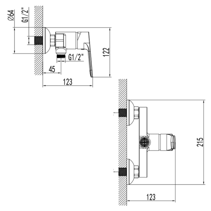 Corso Змішувач MARMORE Ø35 для душа 9623300 (DB-1D138C)