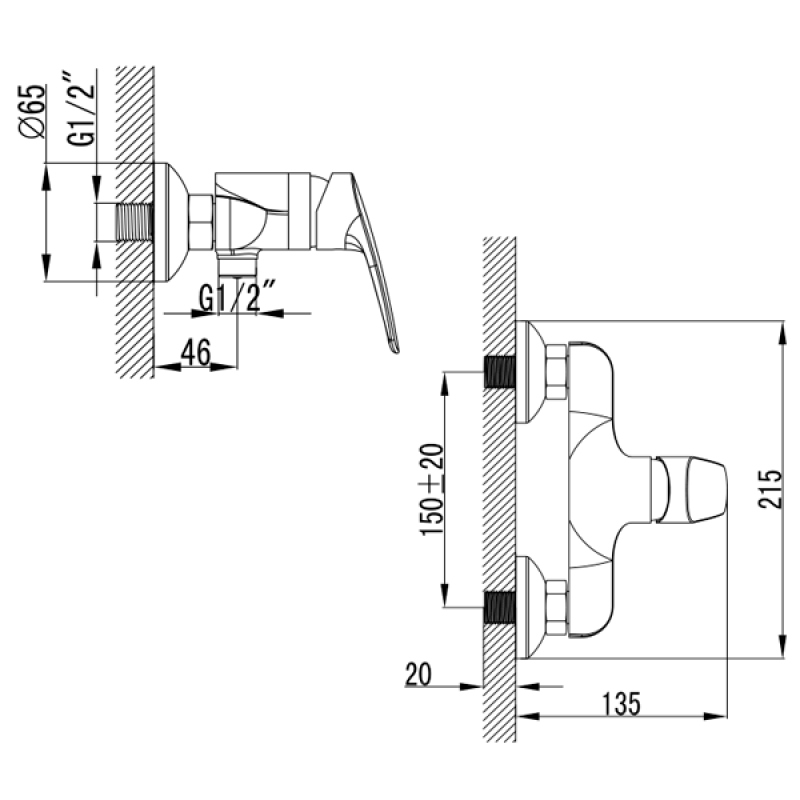 Corso Змішувач SERIO Ø35 для душа DC-1D146C (9626300)