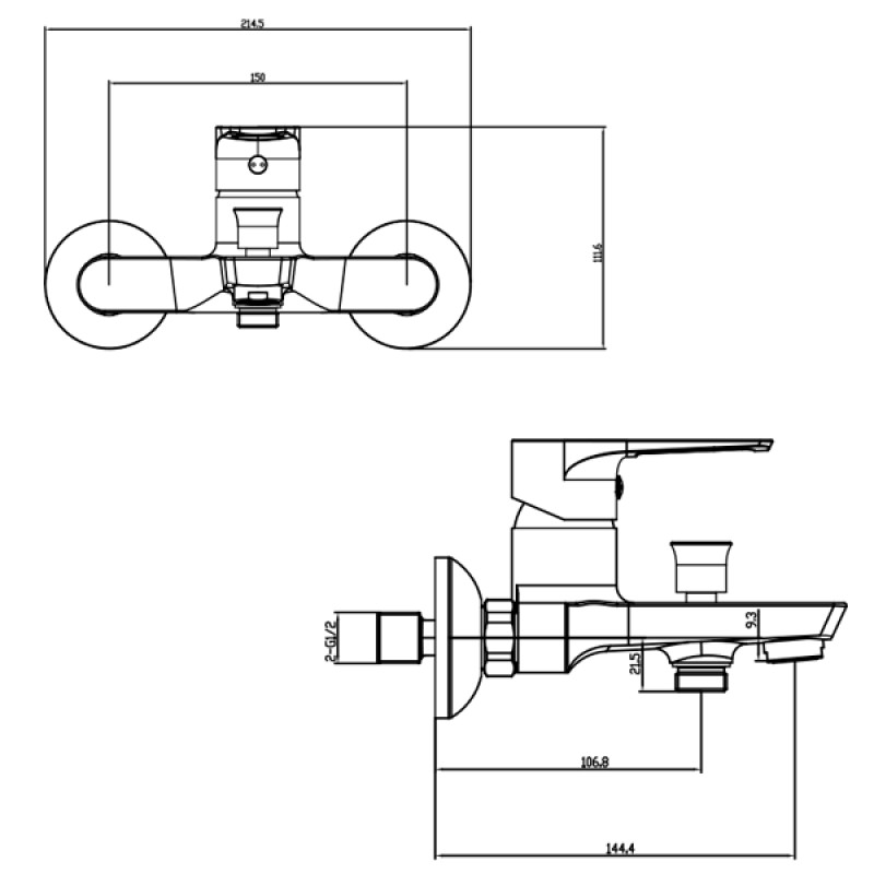 Corso Змішувач LIRI Ø35 для ванни литий DF-1C140C (9632200)