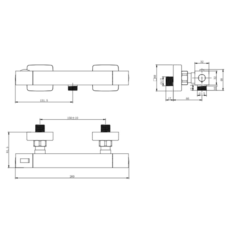 Corso Змішувач PANARO Ø25 термостатичний для душу ED-2D185C (9659300)