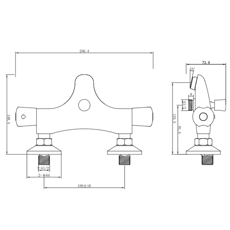Corso Змішувач PIAVE Ø27 термостатичний для ванни литий EG-8C187C (9663200)
