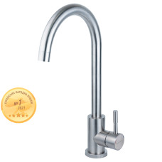 AQUATICA Змішувач KT Ø35 для кухні гусак вухо на гайці SS KT-4B170P (9722101)