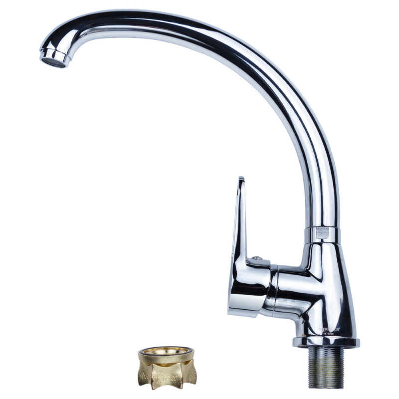 AQUATICA Змішувач HL Ø35 для кухні гусак вухо на гайці HL-4B130C (9734100)