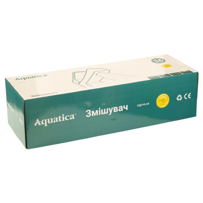 AQUATICA Змішувач s55 Ø40 для кухні вилив прямий 350мм настінний (9755120)