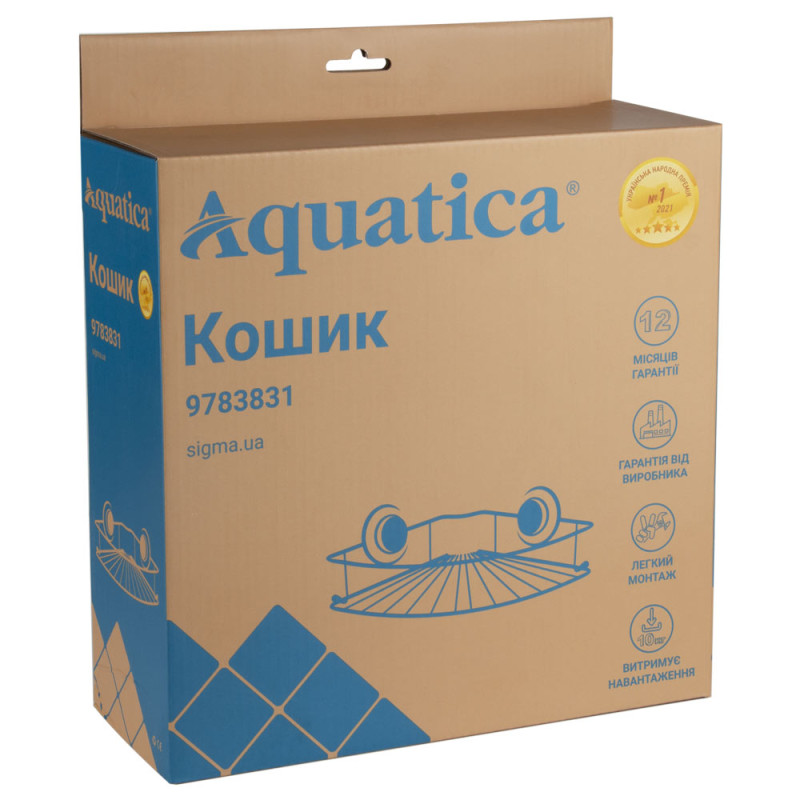 AQUATICA Кошик на вакуумних присосках кутовий s38 294×210×90мм (9783831)