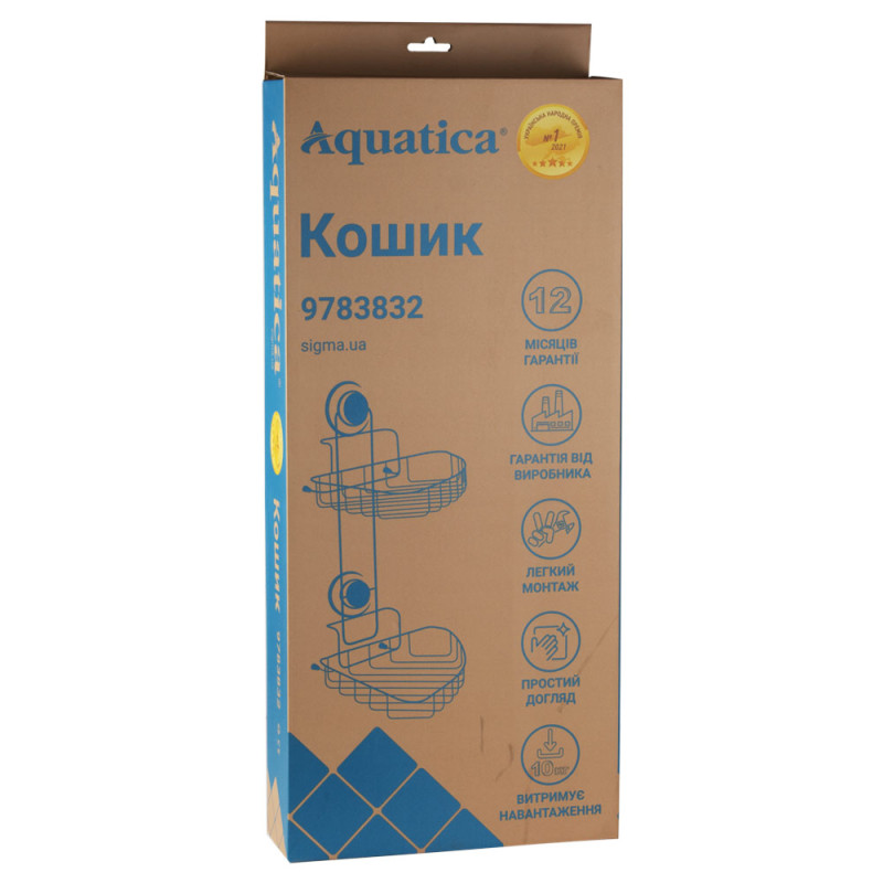 AQUATICA Кошик на вакуумних присосках подвійний s38 212×252×373мм (9783832)