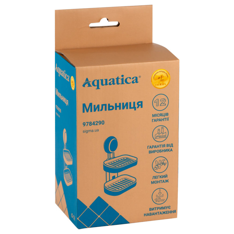 AQUATICA Мильниця на вакуумній присосці подвійна s42 142×111×201мм (9784290)