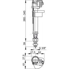 ALCA PLAST сифон A17 3/8 Впускний механізм ниж. пластик 3/8