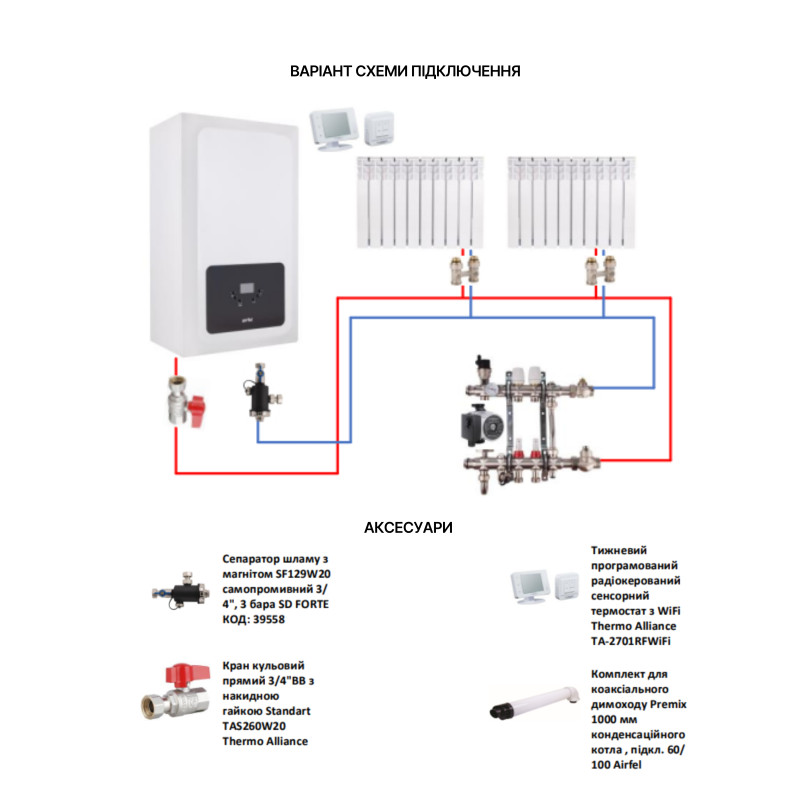 Котел газовий Airfel Optimum Premix 42 кВт SD00057009