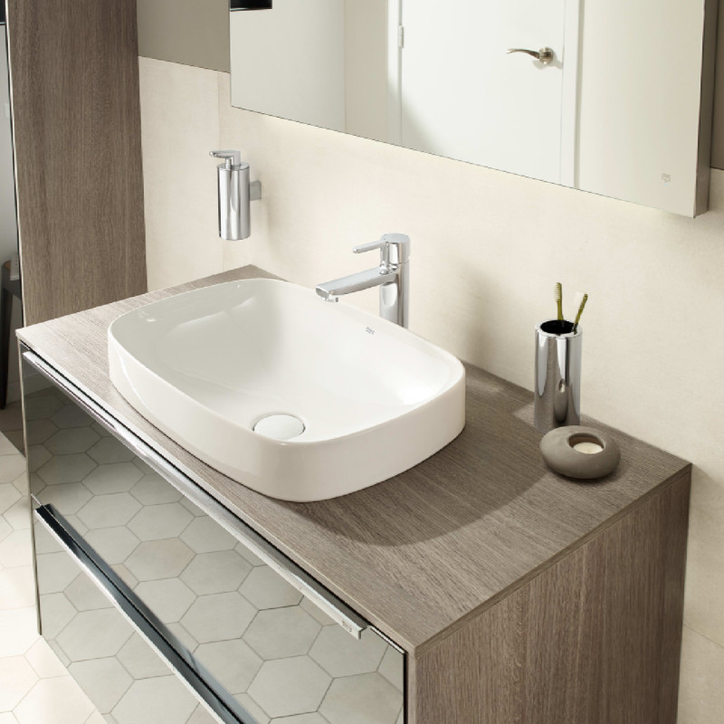 ROCA INSPIRA SOFT раковина 500*370*140мм, овальна, накладна, без отв. пiд змiшувач, без переливу, (A327500000)