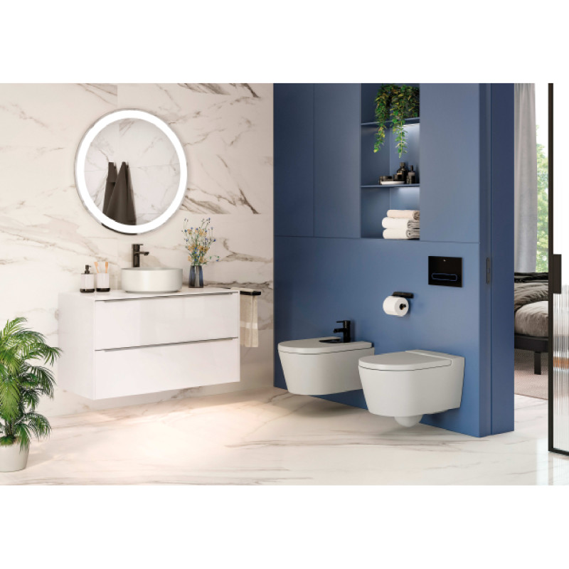 ROCA INSPIRA Round унiтаз 370*560*440мм, пiдвiсний, круглий, Rimless, горизонтальний випуск, (A346527000)