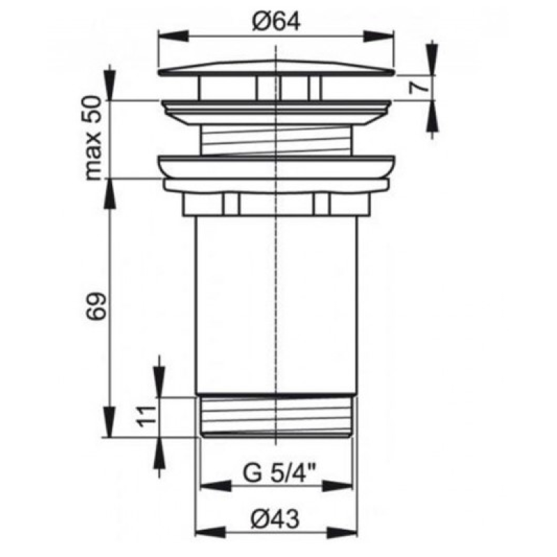 ALCA PLAST сифон A396 донный клапан 1 1/4