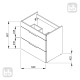 ROCA SUIT тумба 640*422*620мм, з раковиною з 1-м отв. пiд змiш. посерединi, пiдвiсна, бiлий глянець, (A851180806)