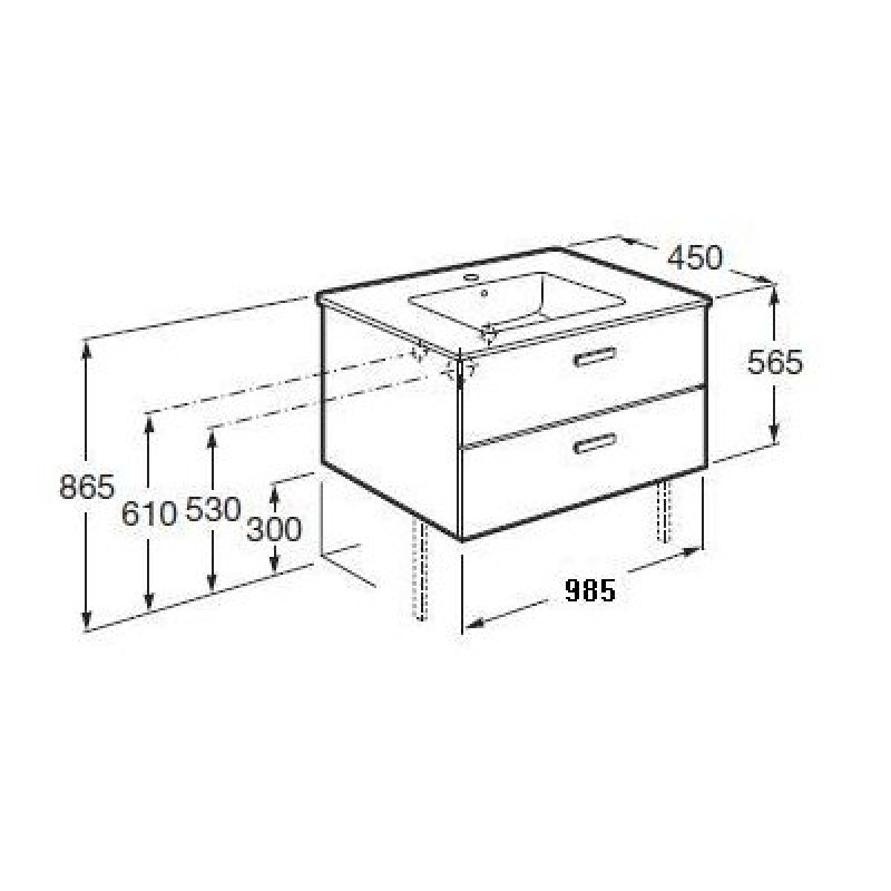 ROCA VICTORIA BASIC тумба з умивальником 100см, колiр кедр, (A855851423)