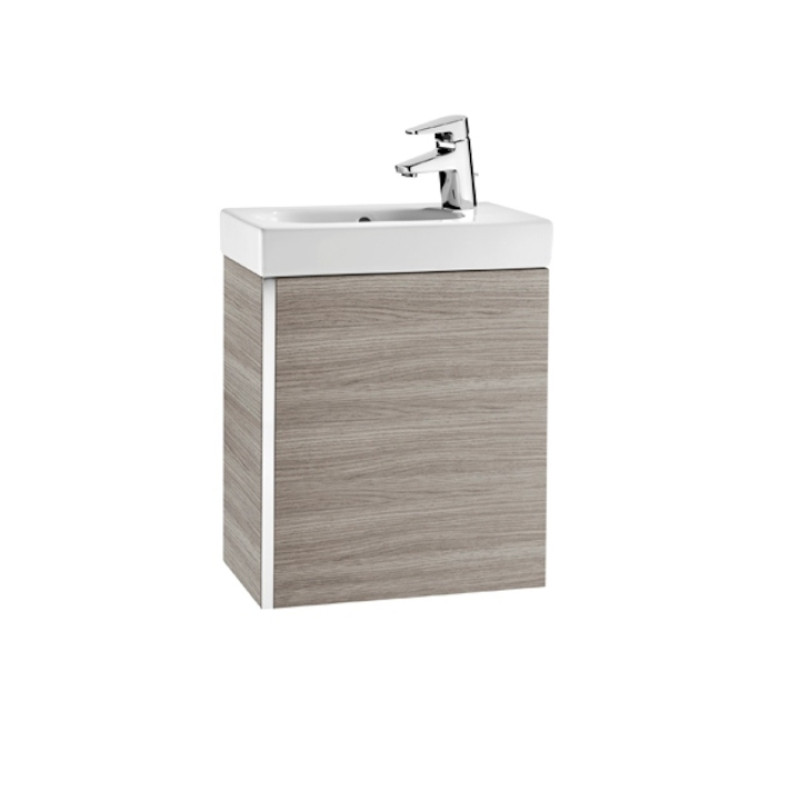 ROCA MINI шафка з дверцятами 45*50*25см) без ніжок, раковина з отвором для змішувача 45*7,5*25см, колір текстурований сiрий, (A855873156)