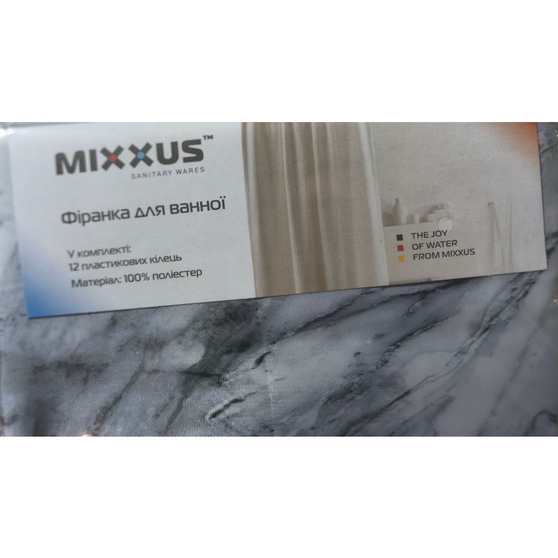 Шторка для ванної Mixxus SCT-009-180x180 з поліестеру (Візерунок 