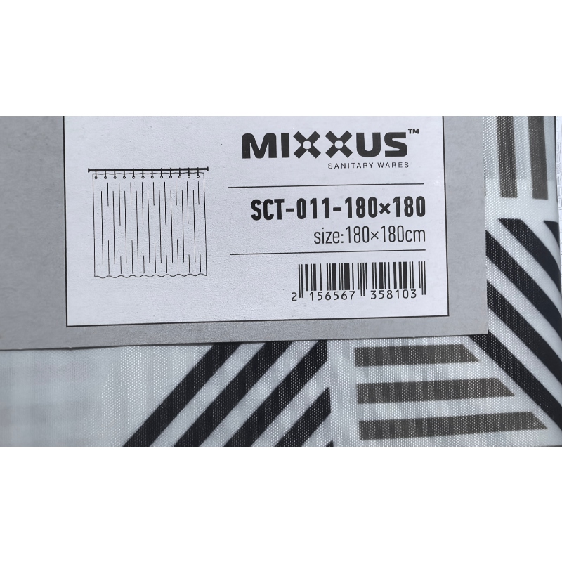 Шторка для ванної Mixxus SCT-011-180x180 з поліестеру (Візерунок 