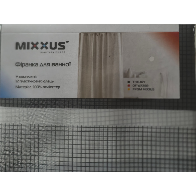 Шторка для ванної Mixxus SCT-017-180x180 з поліестеру (Візерунок 