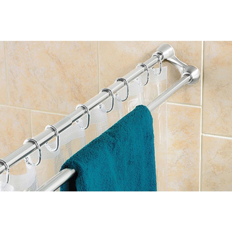 Штанга для шторки телескопічна з тримачем для рушників Mixxus CRA-D-75x125 75cm-125cm (алюміній) (БЛІСТЕР) (AC3588)