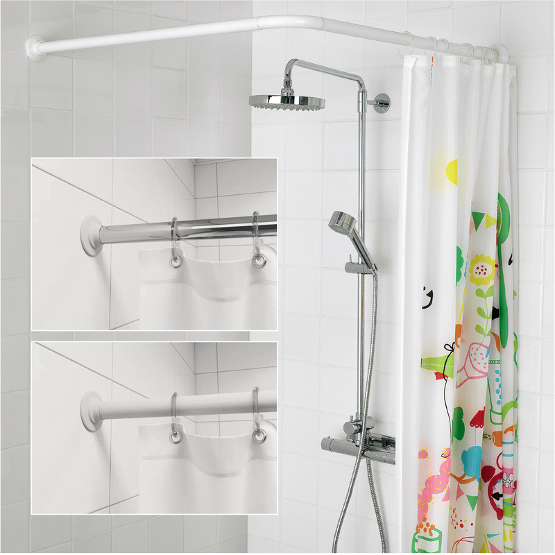 Штанга для шторки кутова Mixxus CRA-A-80x80 80x80cm (алюміній) (БЛІСТЕР) (AC3590)