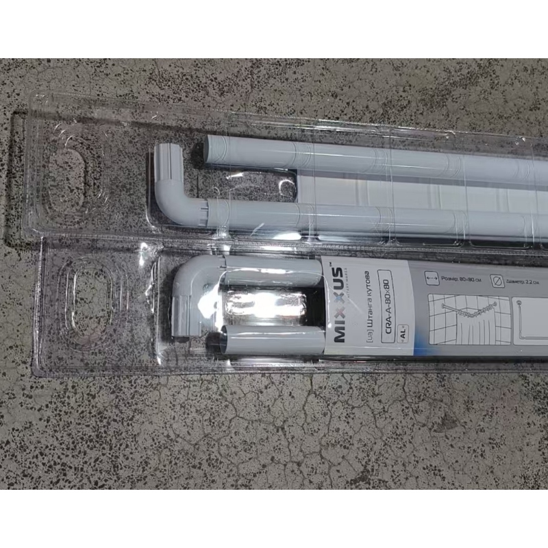 Штанга для шторки кутова Mixxus CRA-A-80x80 80x80cm (алюміній) (БЛІСТЕР) (AC3590)