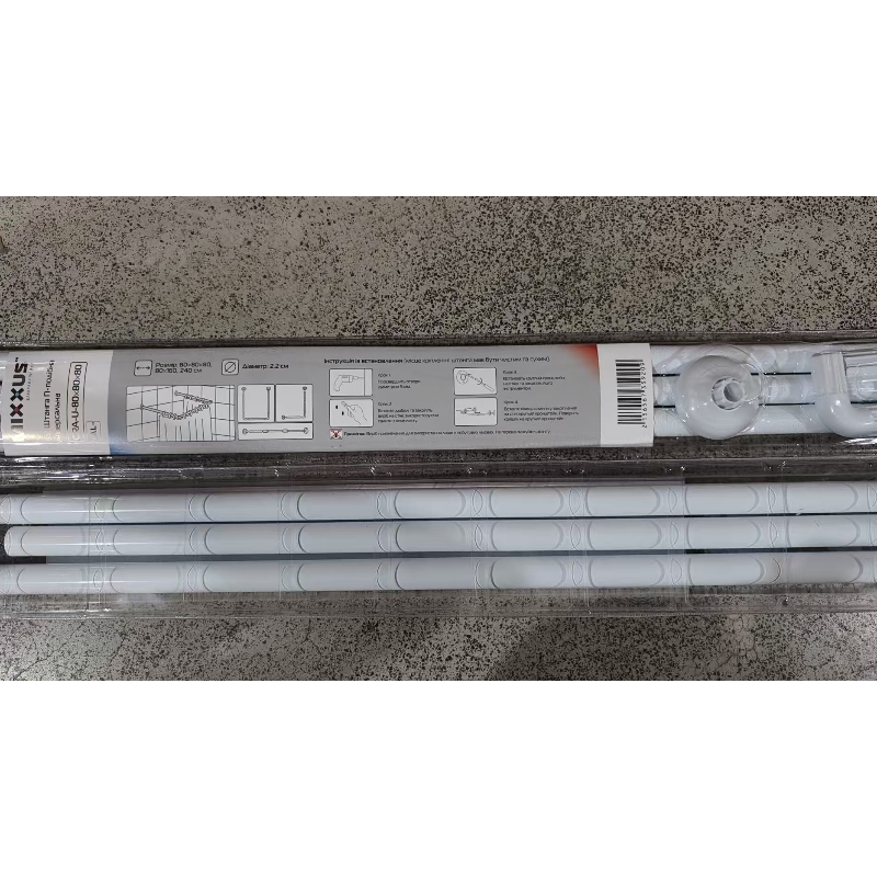 Штанга для шторки П-подібна універсальна Mixxus CRA-U-80x80x80 80x80x80cm, 80x160cm, 240cm (алюміній) (БЛІСТЕР) (AC3592)