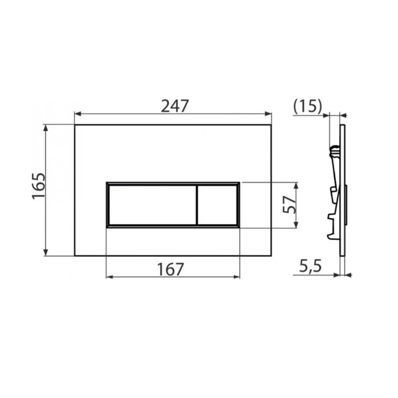 Инсталляция для унитаза ALCA PLAST AM101/1120 с прямоугольной кнопкой хром M571 и прокладкой M91 AM101/1120-4:1 UA M571-0001