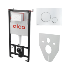 Инсталляция для унитаза ALCA PLAST AM101/1120 с круглой кнопкой хром M671 и прокладкой M91 AM101/1120-4:1 UA M671-0001