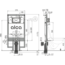 ALCA PLAST сифон AM1101/1200 Інсталяція для гіпсокартону SLIMBOX {1} (AM1101/1120)