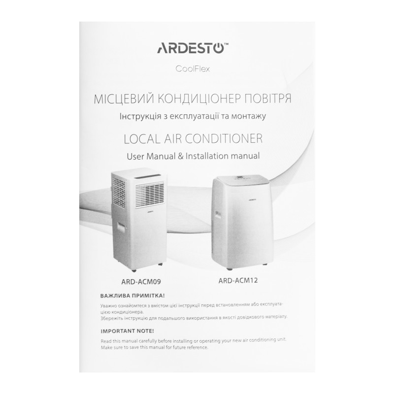 Кондиціонер мобільний ARDESTO CoolFlex 25м2 on/off 9000BTU 2.5кВт A/- R290 білий (ARD-ACM09)